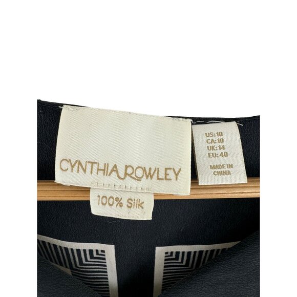 Size 10 CYNTHIA ROWLEY SILK SHIFT DRESS Spring Summer Classy Office Career Party - Picture 6 of 9